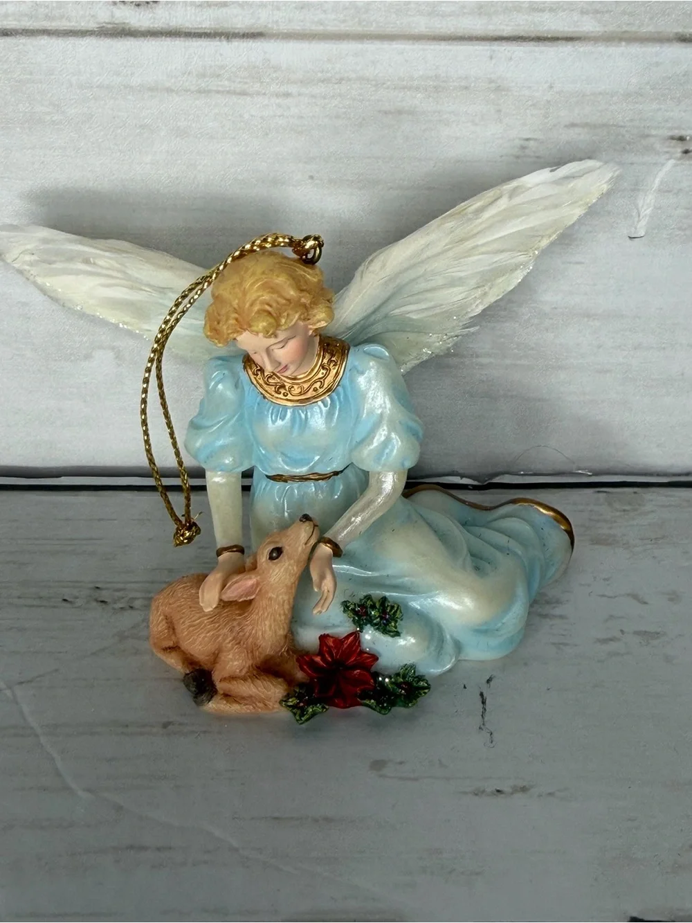 Bradford Editions Loving Friends Millennial Angel Ornament 2001 Deer Fawn